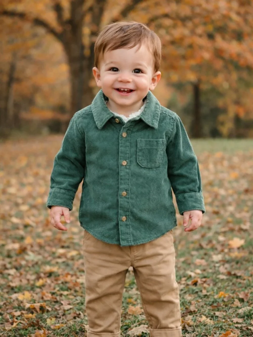 NWOT Carter’s Little Planet Toddler Boy Green Shacket Pants Set 18M Fall Winter - Picture 2 of 4